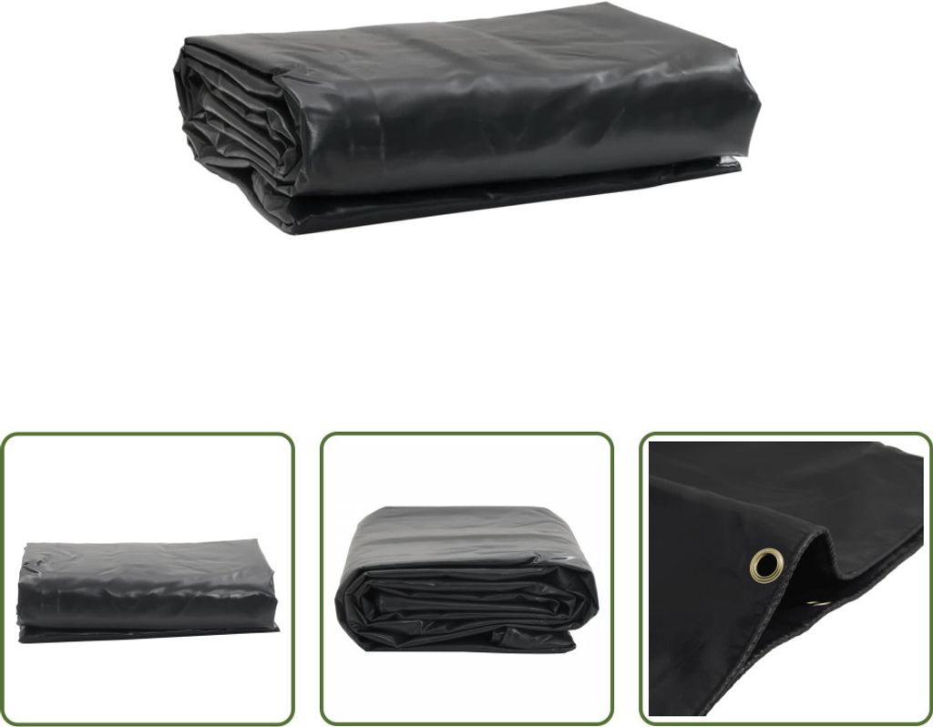 The Living Store Abdeckplane Anthrazit 3x4 m 650 g/m²