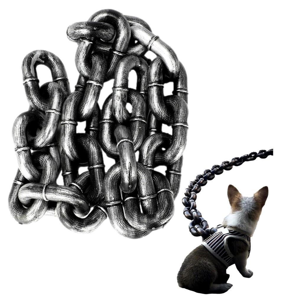 Kettenleinen für große Hunde – PVC / 2 m | Stoßdämpfende Hundeleine, lustige Welpenleine | Wasserdichte lange Hundeleine für Training, Spazi...