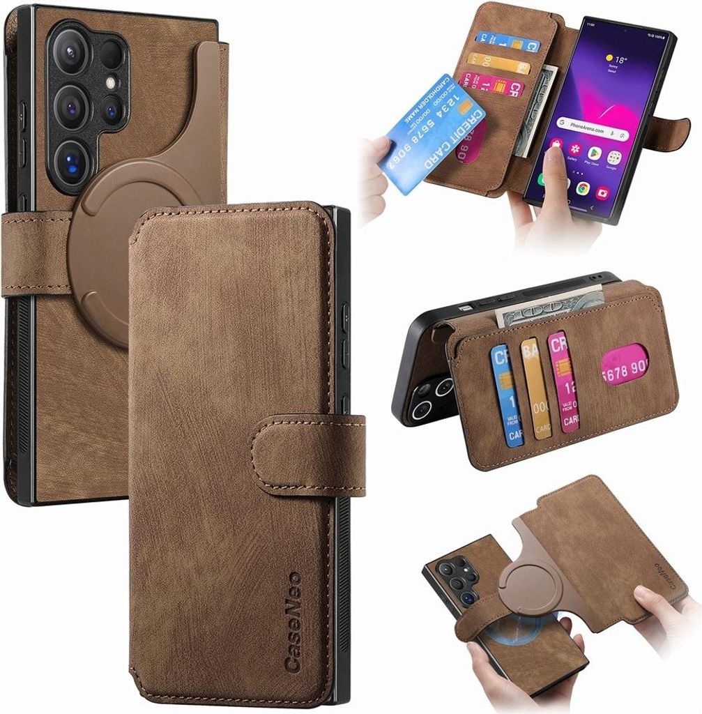 Samsung Galaxy S25 Ultra Hülle - CaseNeo 2-in-1 Klapphülle & Back Cover - Braun