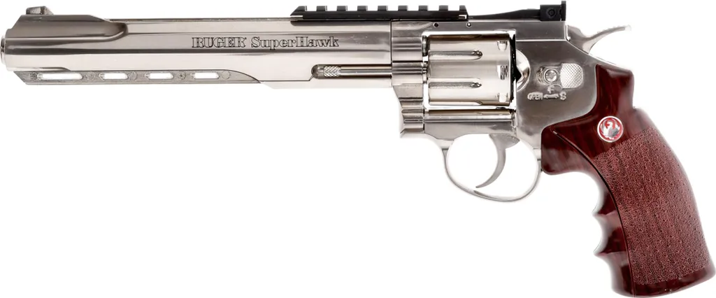 Réplique Puissante Ruger Superhawk 8 Pouces Chrome Résistant Airsoft ASG