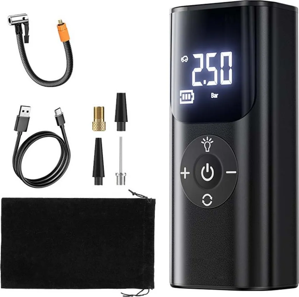 Compresseur pneu voiture sans fil INF avec écran LCD et manomètre