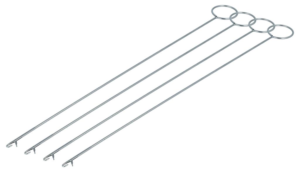 vhbw 4x Wendenadel mit Haken - Extra lange Durchziehnadel (26,5 cm), Metall
