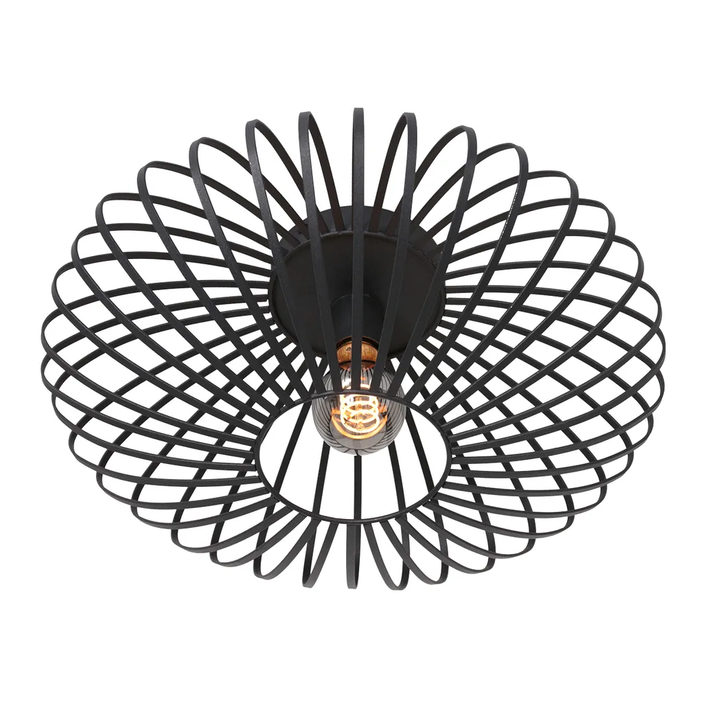 Plafonnier Anne Lighting Dunbar noir en métal Ø 40cm E27 - 3097ZW