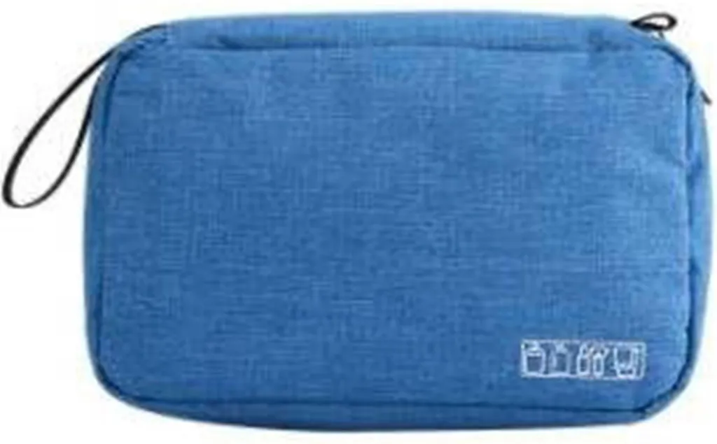 Petit organisateur de pharmacie bleu pour rangement médicaments compact