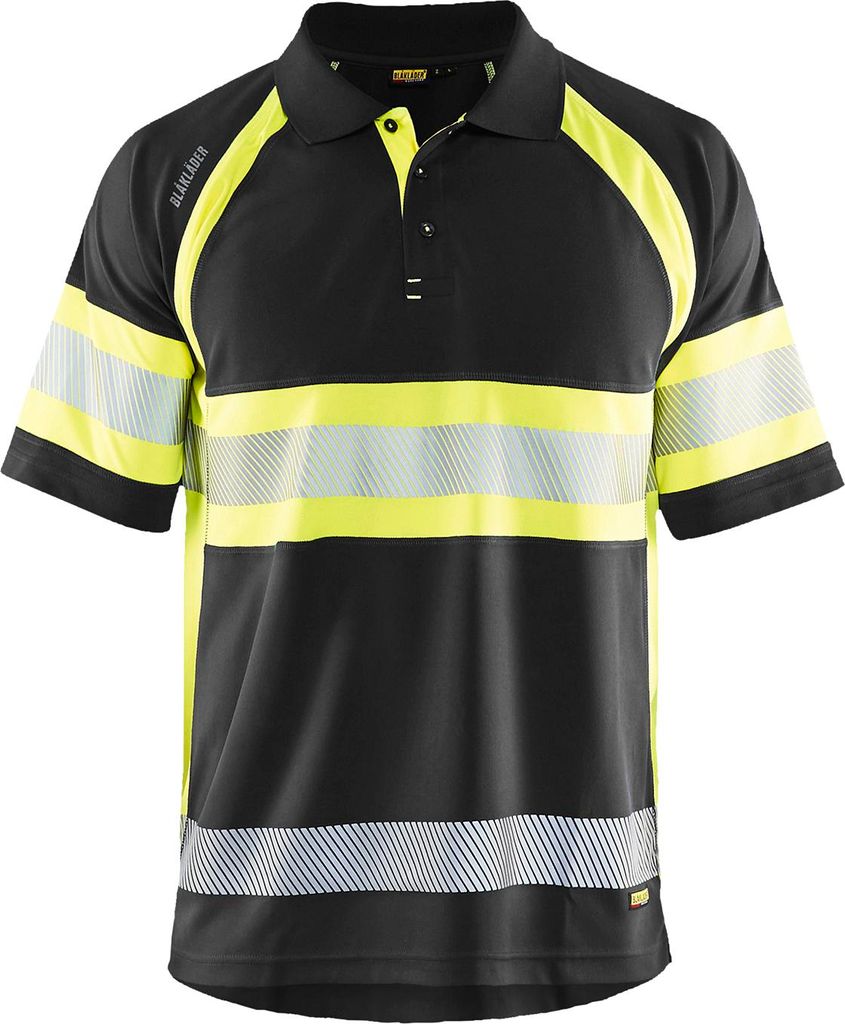 Uv Polo Shirt High Vis Klasse 1 "3338 " - Blakläder Schwarz/High Vis Gelb 6XL
