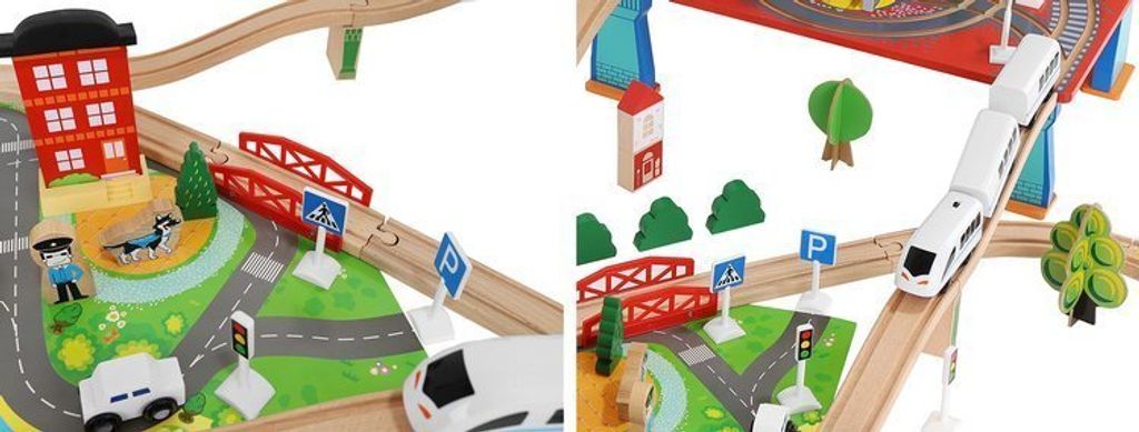 Kruzzel Wooden Railway - batteriebetriebener Zug Produktbild 32