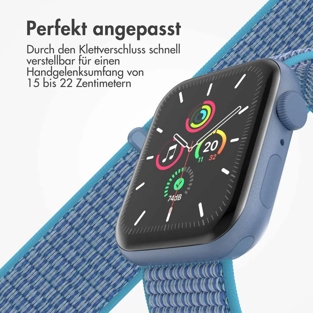Watch Ultra - 49 mm, Watch Ultra 2 - 49 mm, Watch SE - 44 mm, Watch SE 2023 - 44 mm, Watch SE 2022 - 44 mm, Watch 9 - 45 mm, Watch 8 - 45 mm, Watch 7 - 45 mm, Watch 6 - 44 mm, Watch 5 - 44 mm, Watch 5 - 44 mm, Watch 4 - 44 mm, Watch 44 mm, Watch 42 mm, Watch 3 - 42 mm, Watch 2 - 42 mm, Watch 1 - 42 mm, Watch 1 - 42 mm, Watch 10 - 46 mm Cinturino: imoshion Nylonband 2.0 - 6