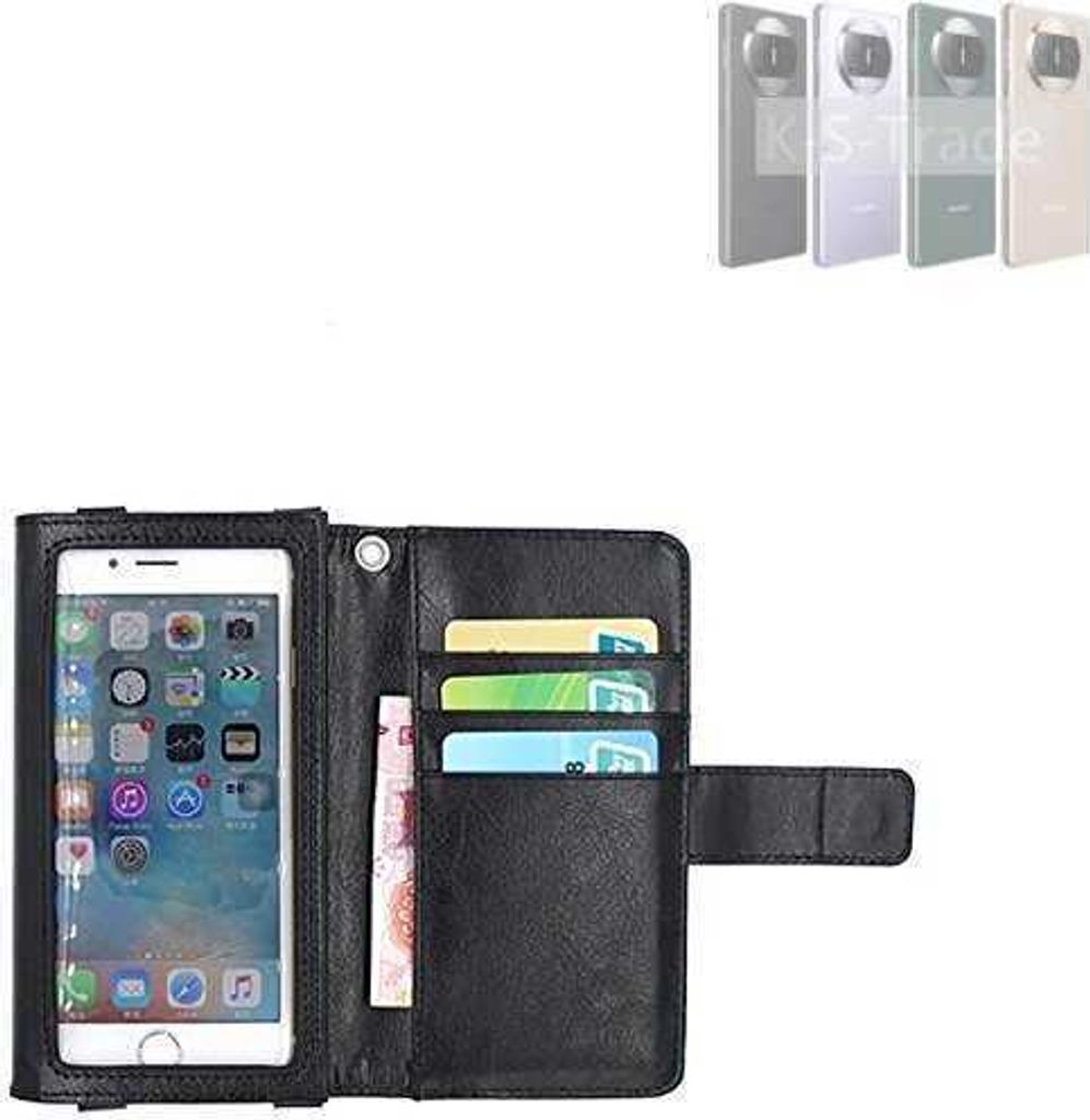 K-S-Trade Handy Hülle Schutz Hülle Kompatibel mit Huawei Mate X3 Case mit Displayschutz / Schutzfolie Flip Cover Wallet case Etui Hülle schwarz