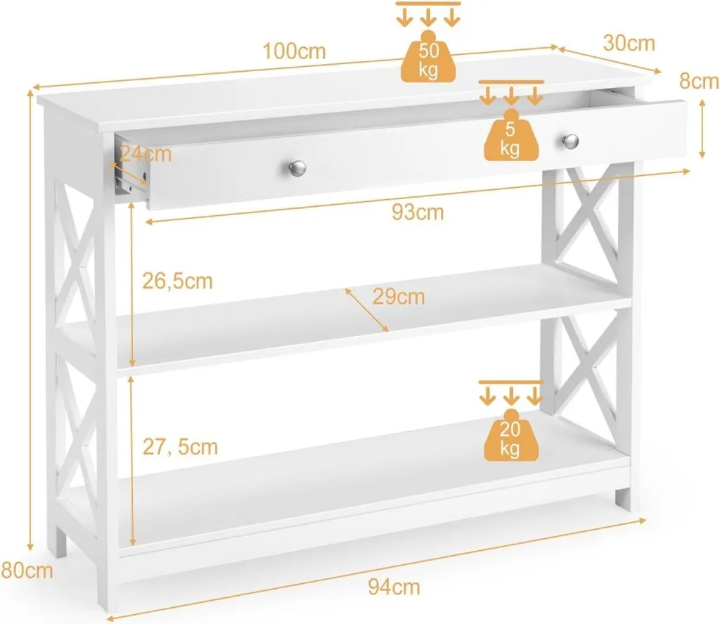 Meuble console d'entrée blanc idéal pour optimiser les petits espaces