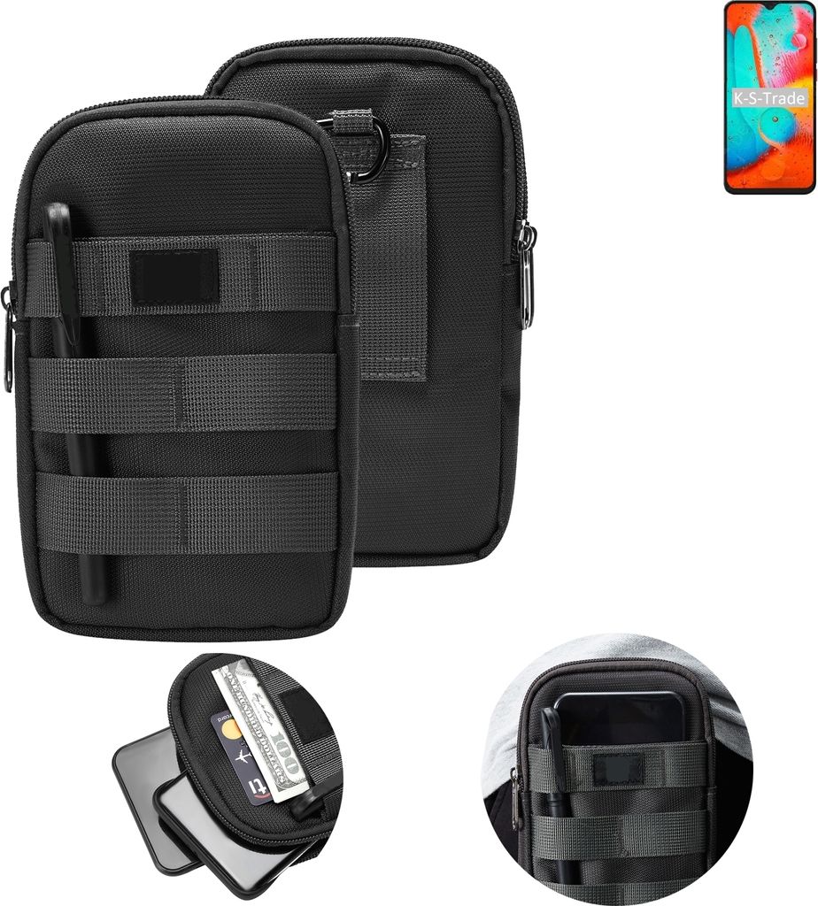 K-S-Trade Holster Gürtel Tasche kompatibel mit Coolpad 26 Tibetan Peak Edition Handy Tasche Schutz Hülle dunkel-grau viele Fächer, 1x