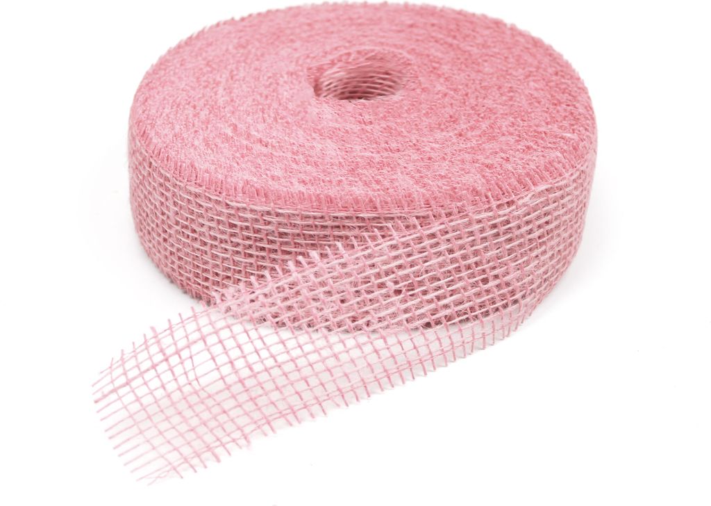 DecoHomeTextil SIZO Deco Jute Eco Friendly Geschenkband Dekorationsband Rosa 5 cm x 4000 cm