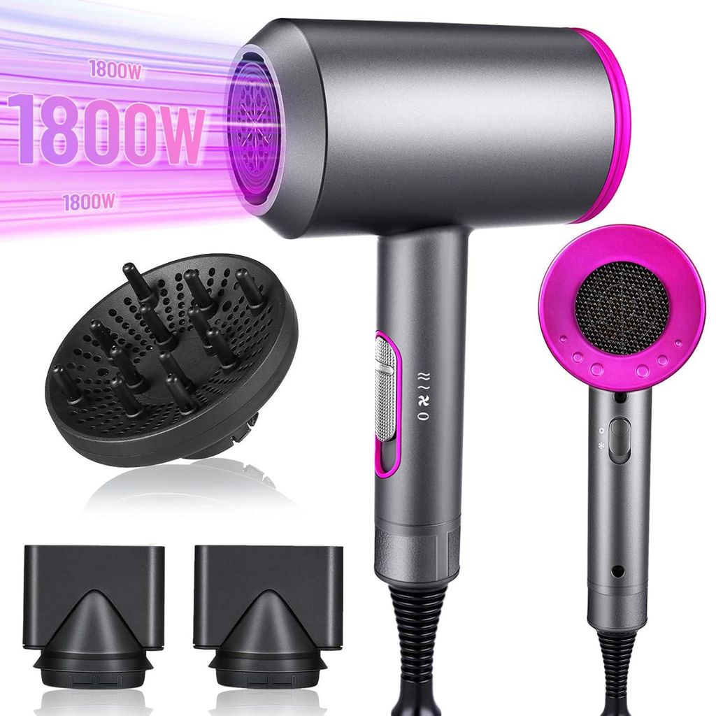 MODFU Haartrockner, 2000W Haartrockner mit AC-Motor, Professionell, Schnell, Ionen-Technologie, Für Glanz und Volumen, Ideal für Zuhause und Fris...