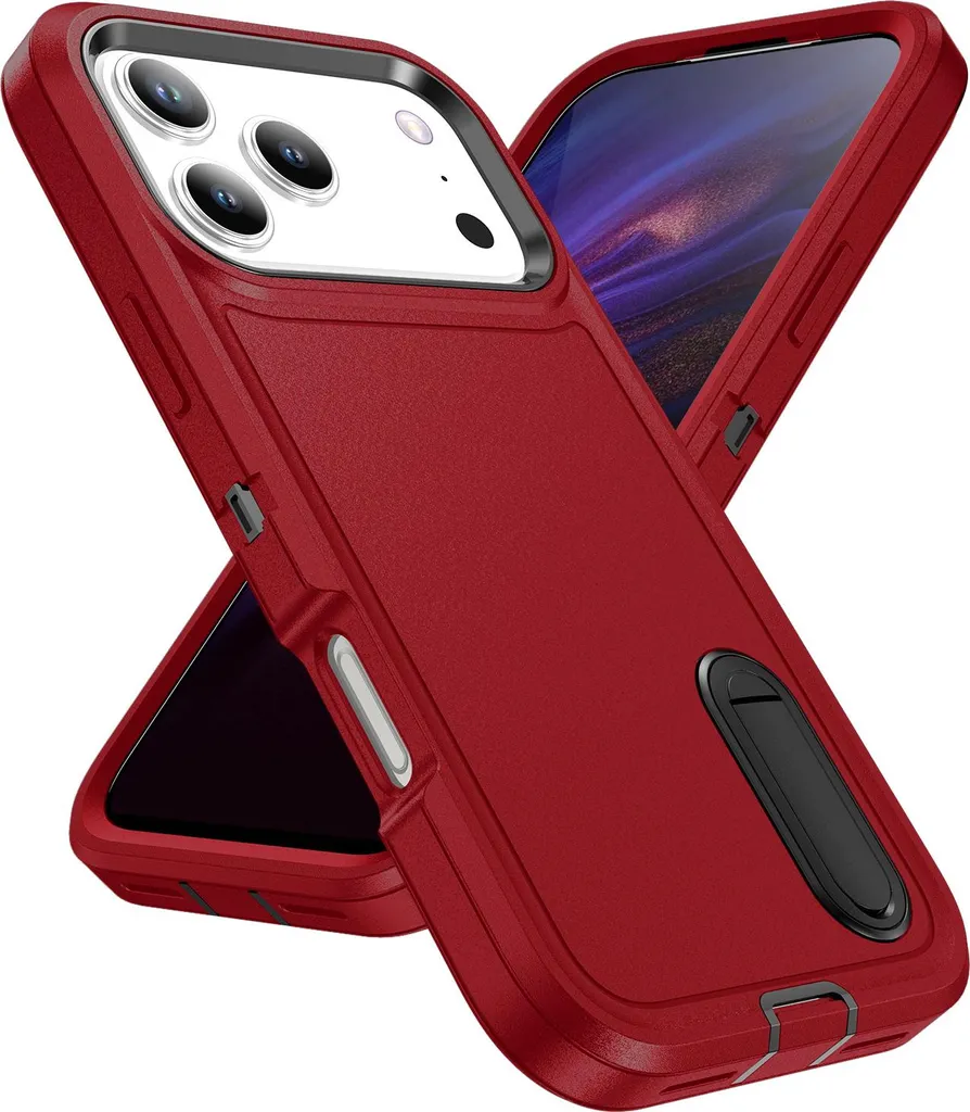 Custodia Antiurto iPhone 17 Pro Rossa: Triplo Strato e Cavalletto