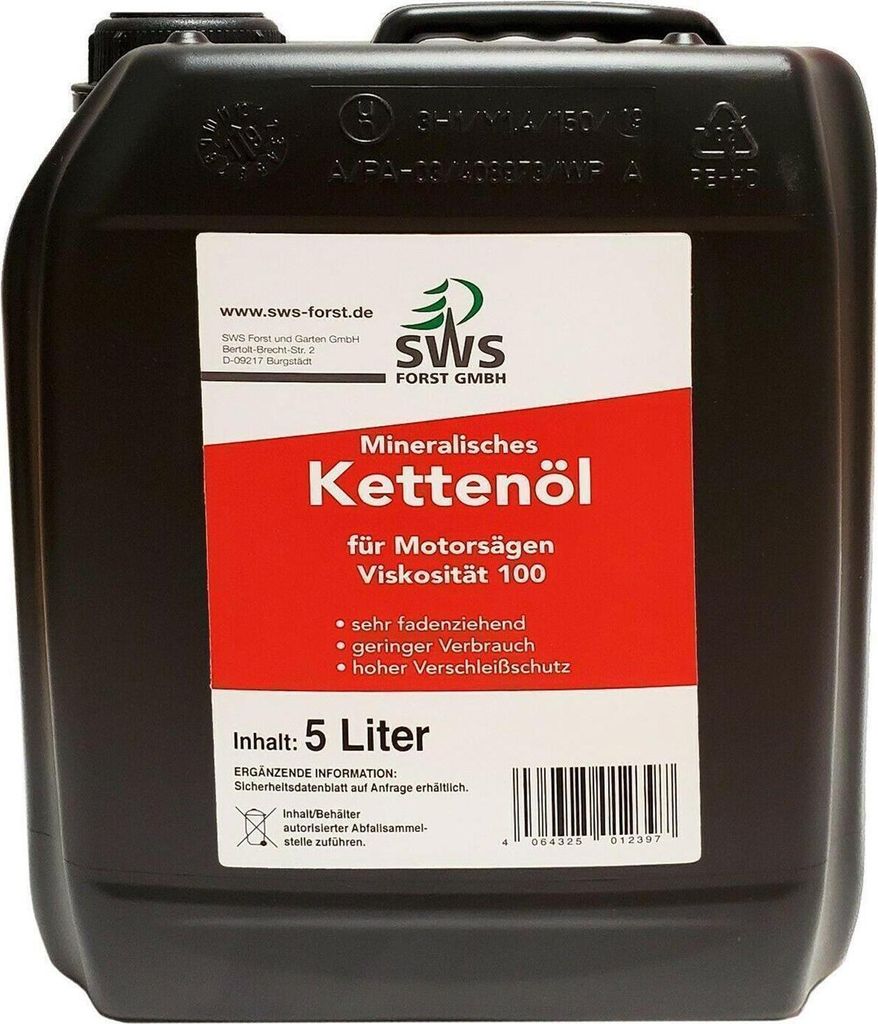 SUPER-OIL Kettenöl Sägekettenöl mit Haftzusatz 5 Liter Kanister