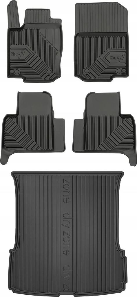 SET 77 Fußmatten und Fußmatten Mercedes-Benz GLS X166 2015-2019 7 Sitze mit