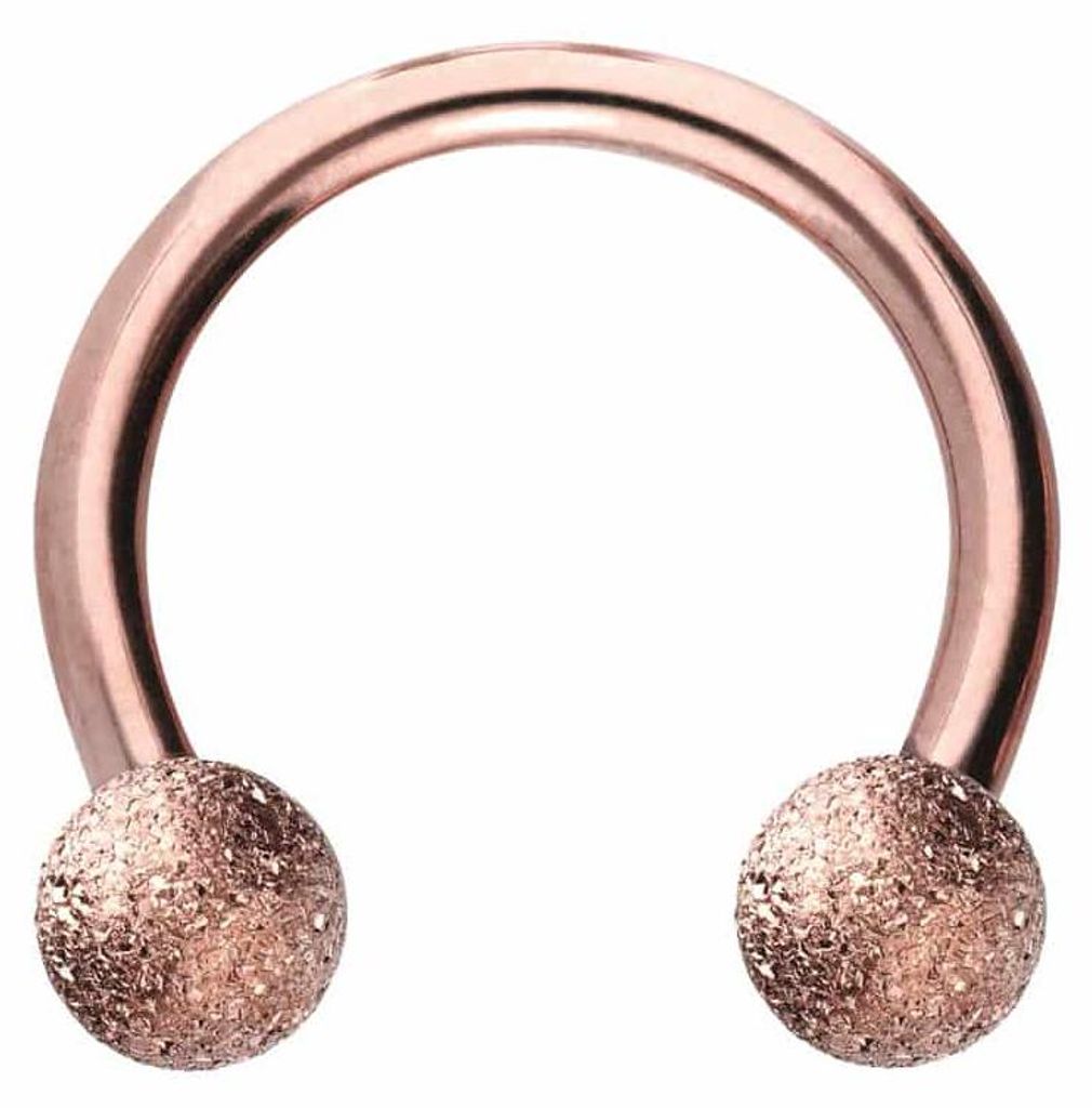 Ohrpiercing, Nasenpiercing, Septum Piercing Chirurgenstahl Hufeisenring DIAMANTOPTIK RoséGold Innendurchmesser: 10mm + Stabstärke: 1,6mm