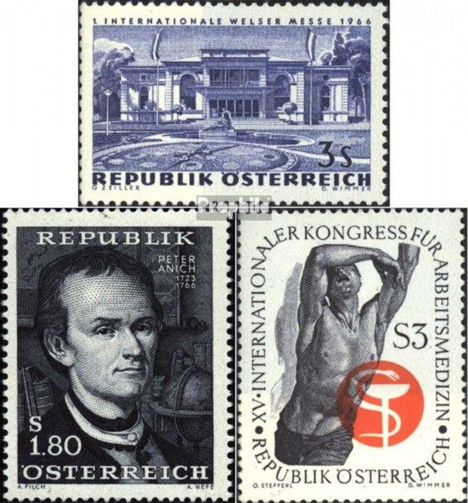 Briefmarken Österreich 1966 Mi 1215,1216,1217 (kompl.Ausg.) Produktbild 