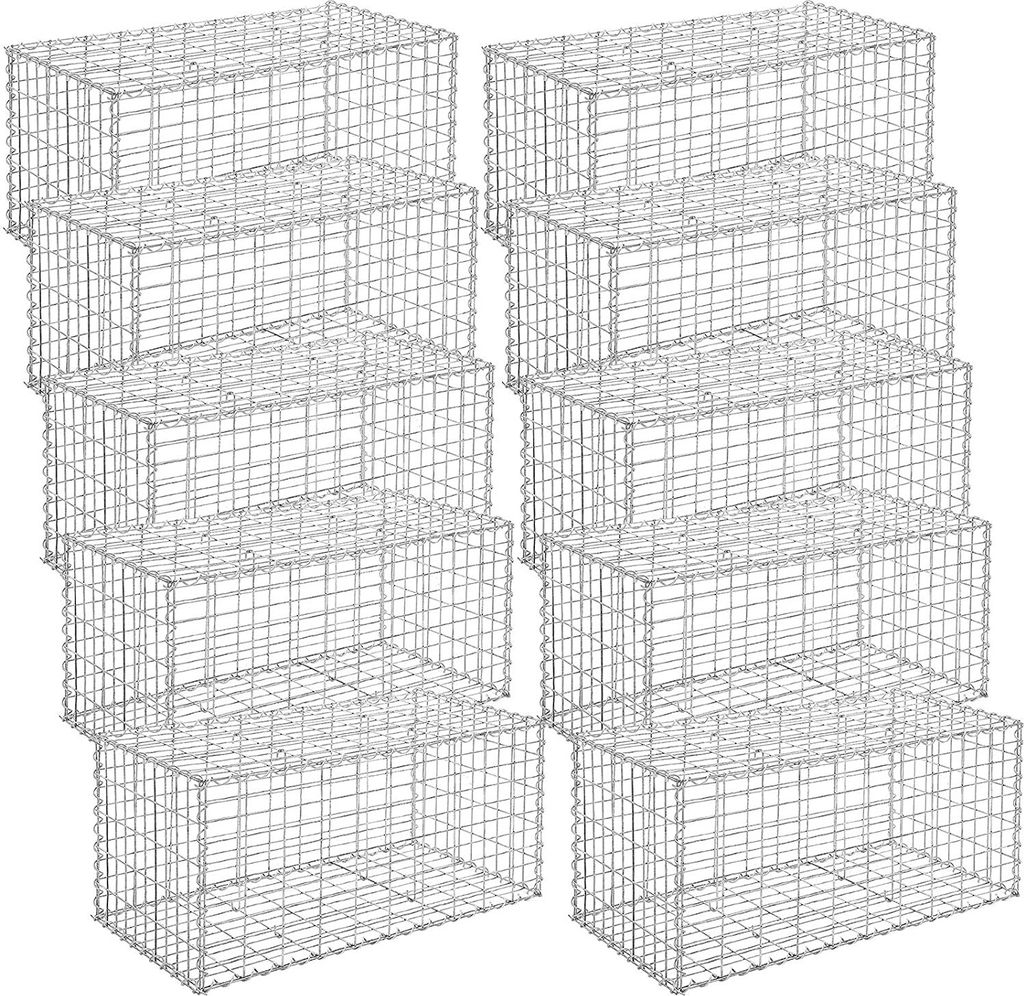 SONGMICS 10 kusů gabionových košů 100 x 50 x 50 cm pro Obrázek produktu 