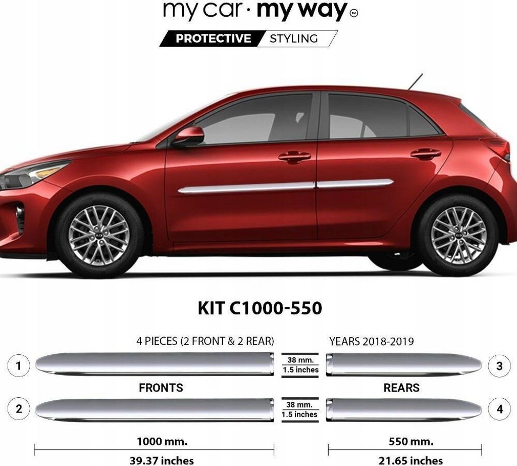 Kia Rio IV HB - Chrom-Schutzleisten für Seitentüren