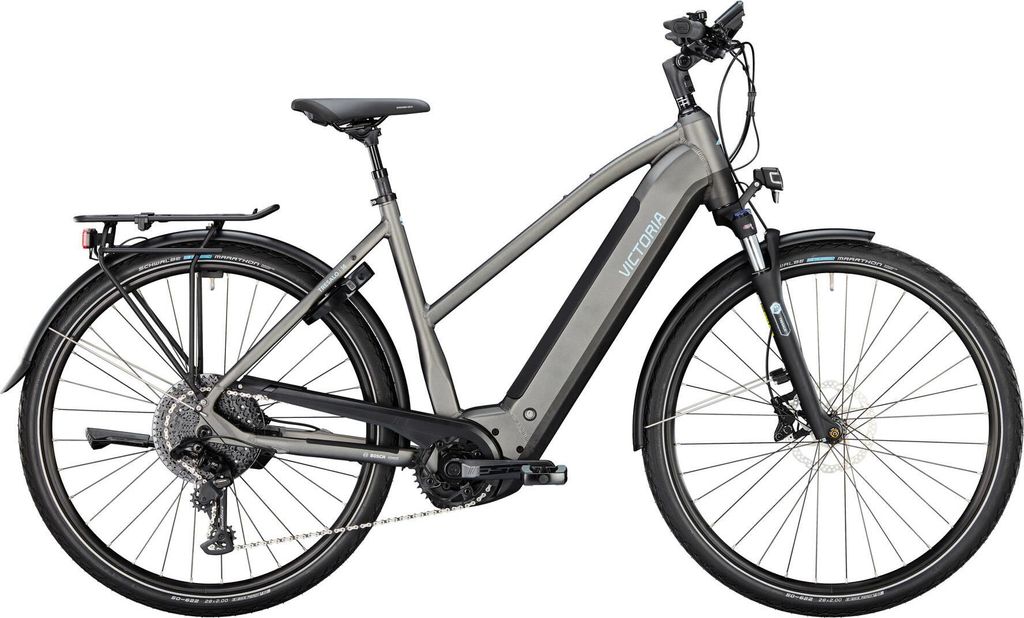 VICTORIA Elektro-Trekkingrad "TRESALO 16" (#1), Trapez, 28", bat black matt, ...