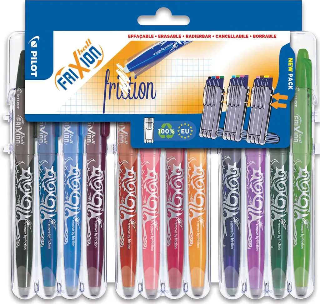 PILOT 551607 PILOT Tintenroller FRIXION BALL 07 Set2Go, 12er Etui