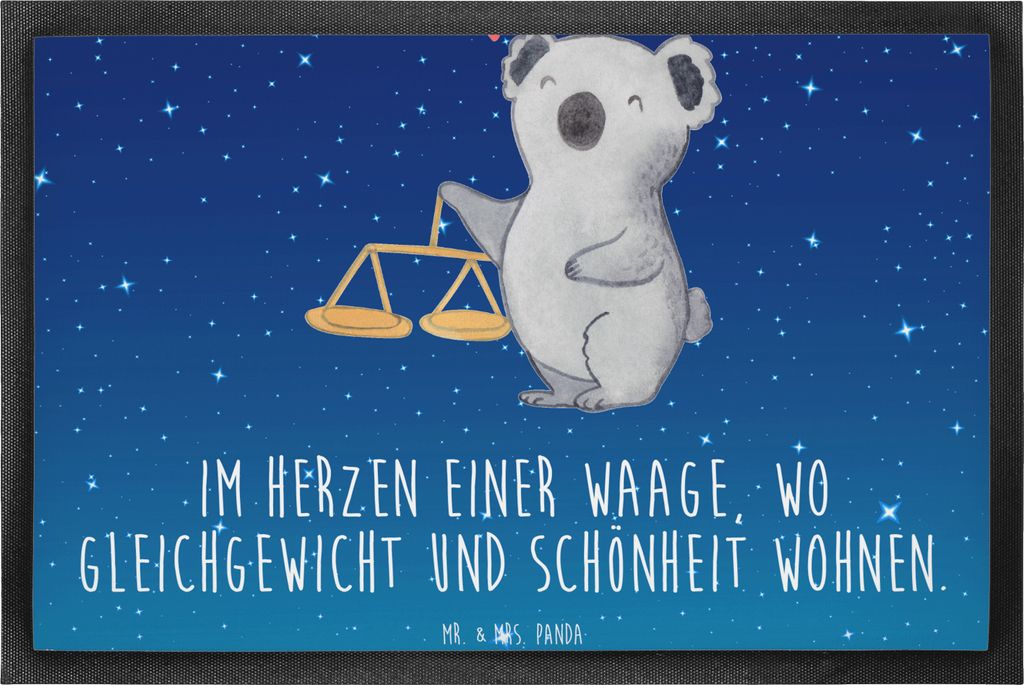 Mr. & Mrs. Panda Sauberlaufmatte Waage Astrologie 50 x 75 Produktbild 
