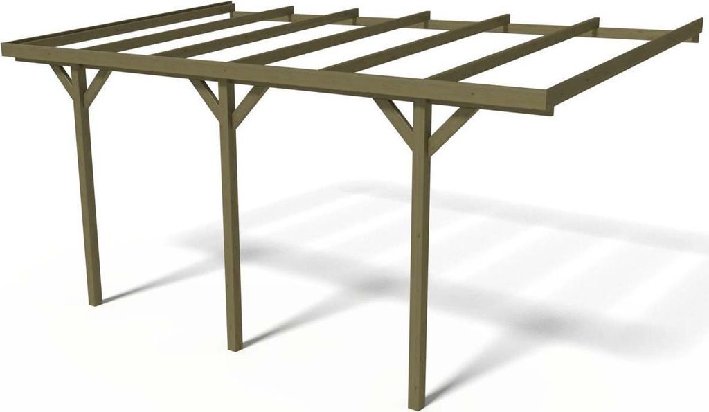 Anbau-Carport "Solar 2" - 300 x 454 x 245 cm Produktbild 