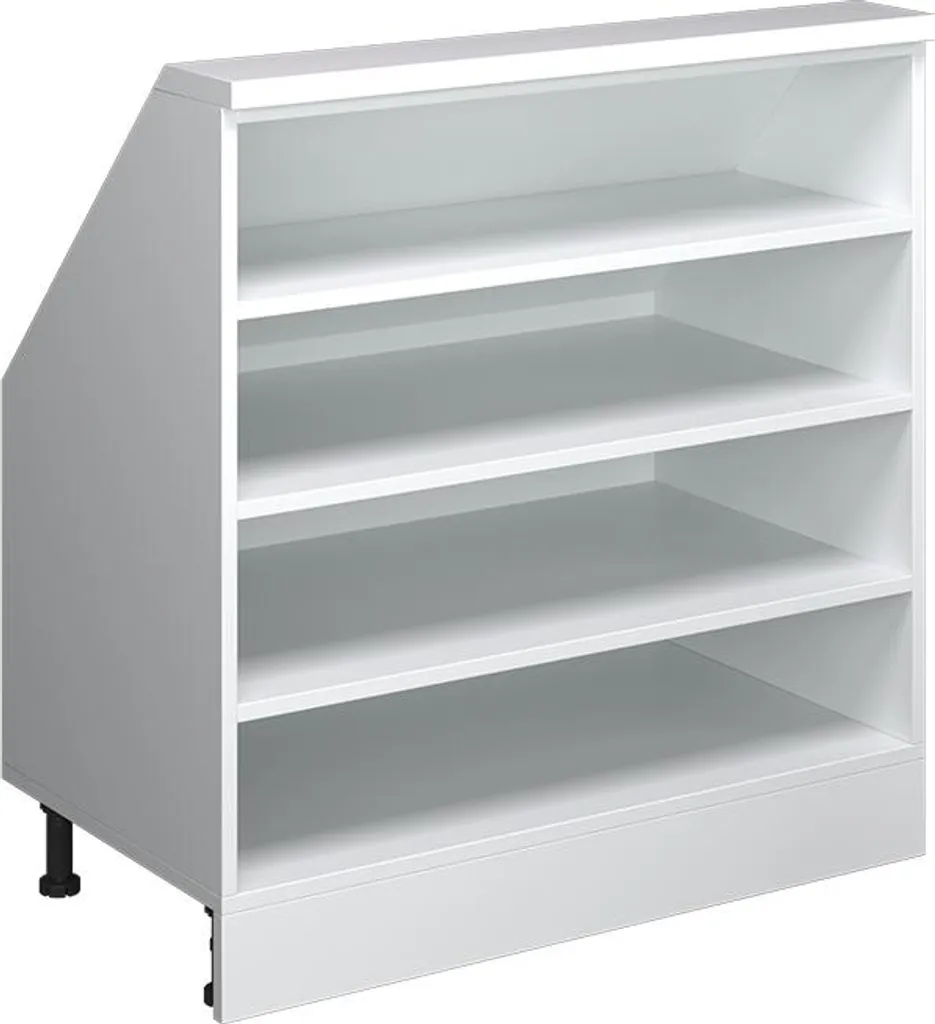 Scaffale Mansarda Vicco Rion 80cm Bianco | Mobile Basso 4 Scomparti