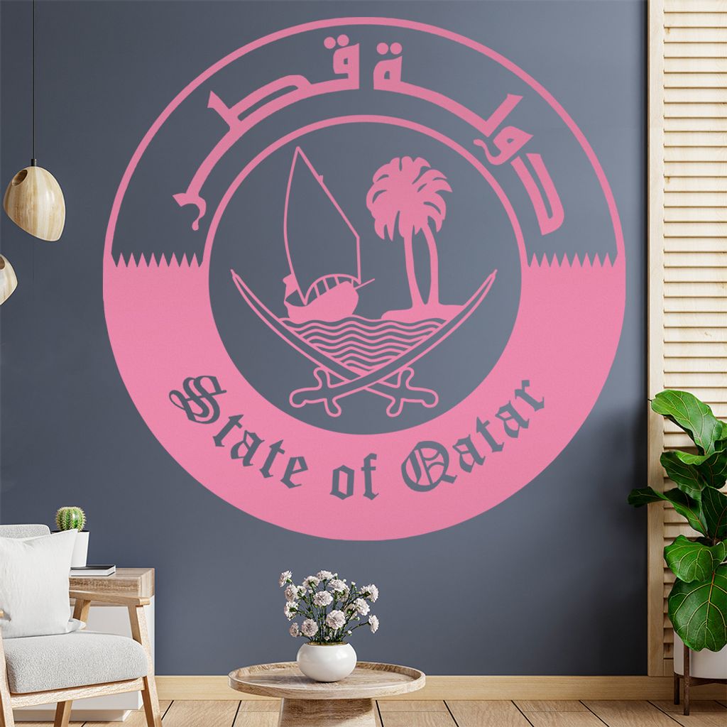 Katar Qatar Wappen Wandtattoo Wandaufkleber Wall Sticker - Dekoration, Küche, Wohnzimmer, Schlafzimmer, Badezimmer