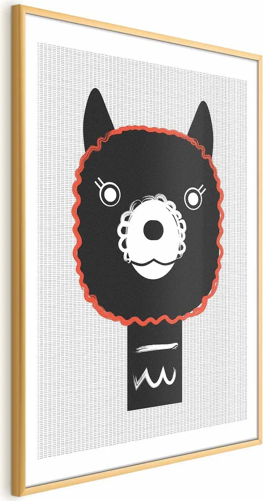 Quadro di Lusso Alpaca 60x90 con Cornice Oro Artigianale e Margine