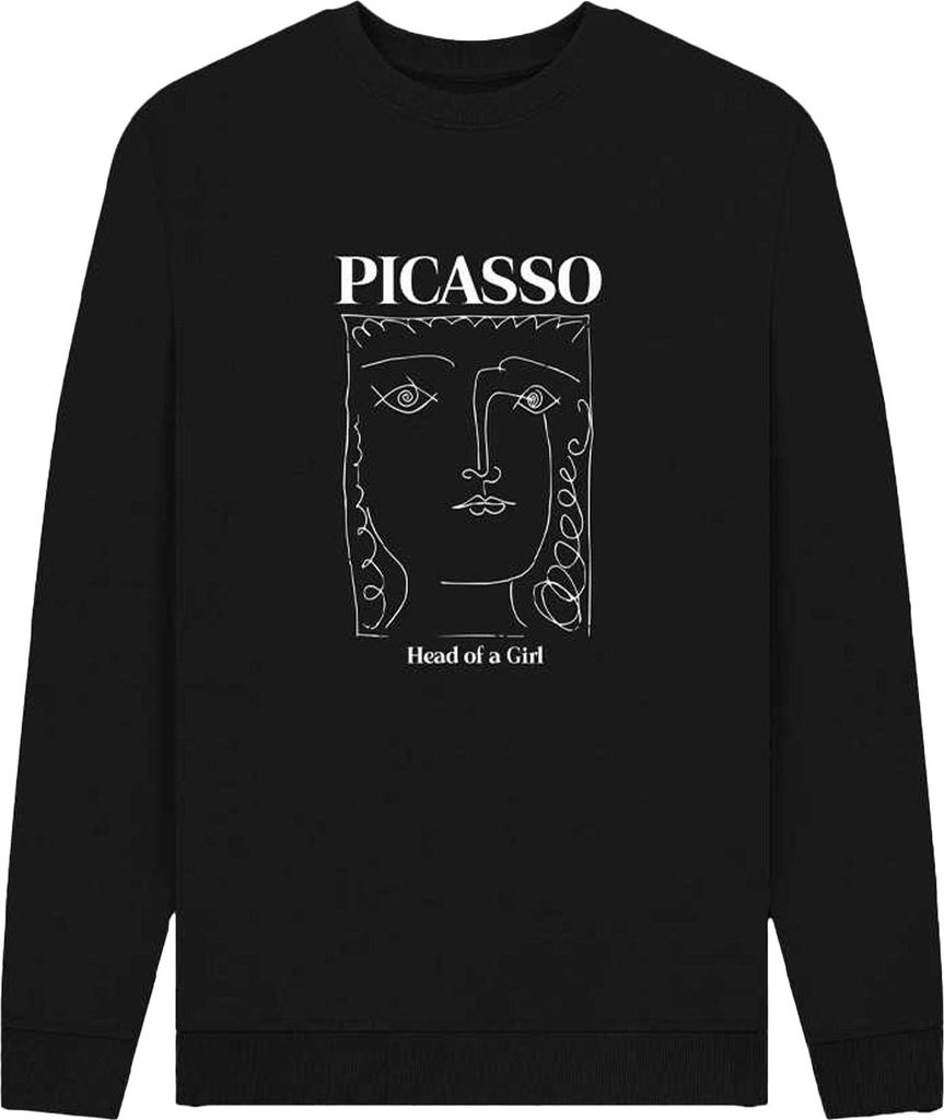 Apoh - "Head Of A Girl" Sweatshirt für Herren/Damen Uni PN1316 (S) (Schwarz)