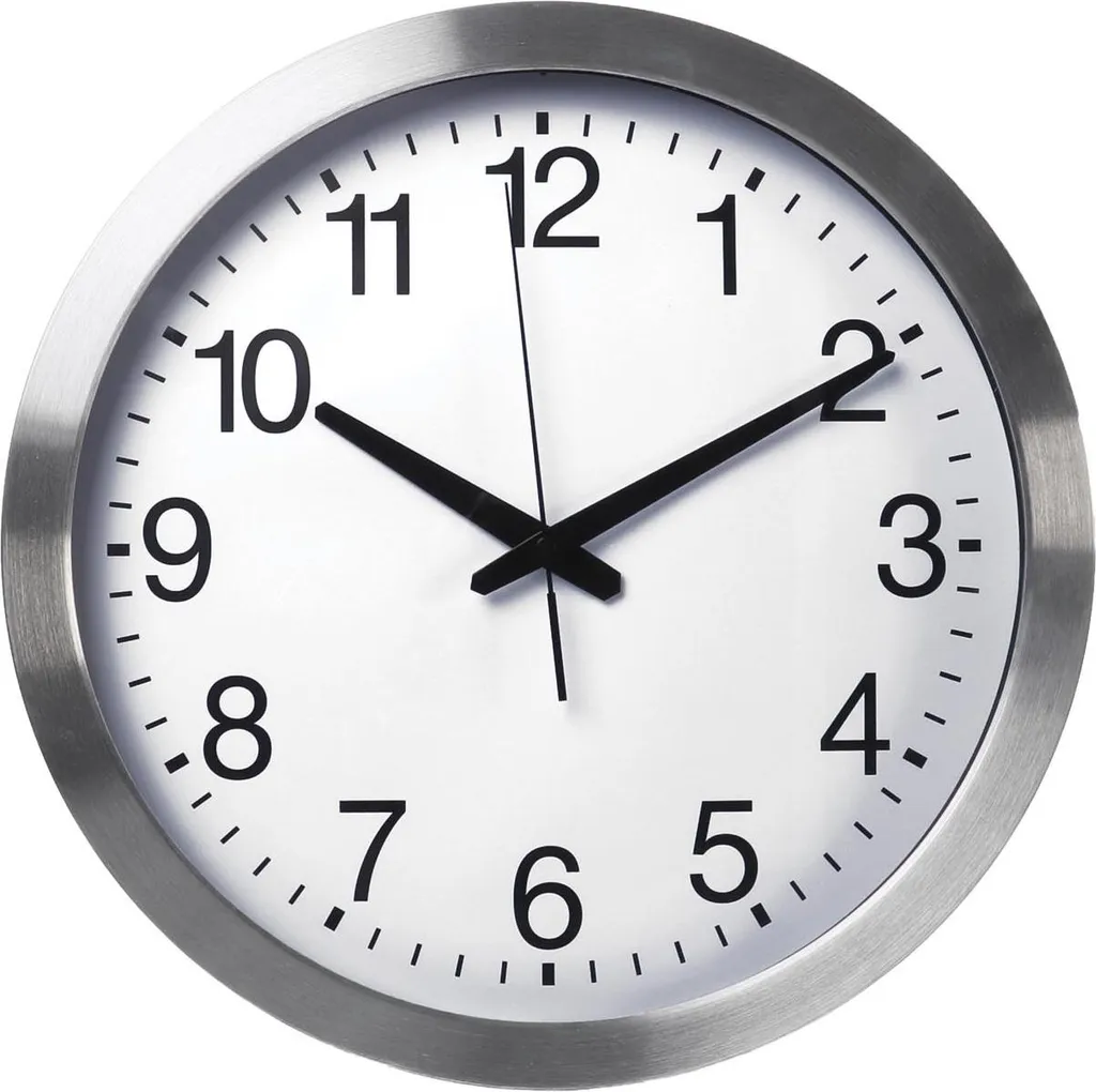 Horloge Murale Aluminium 40 cm Finition Brossée avec Cadran Ultra Lisible