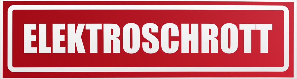 Kiwistar Elktroschrott invertiert Magnetschild Schild magnetisch - 20cm Rot - reflektierend - Magnetfolie für Auto PKW Kfz