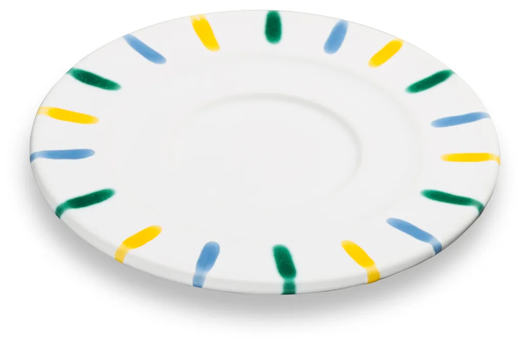 Petite Assiette Soucoupe Cappuccino Buntgeflammt pour Service Café