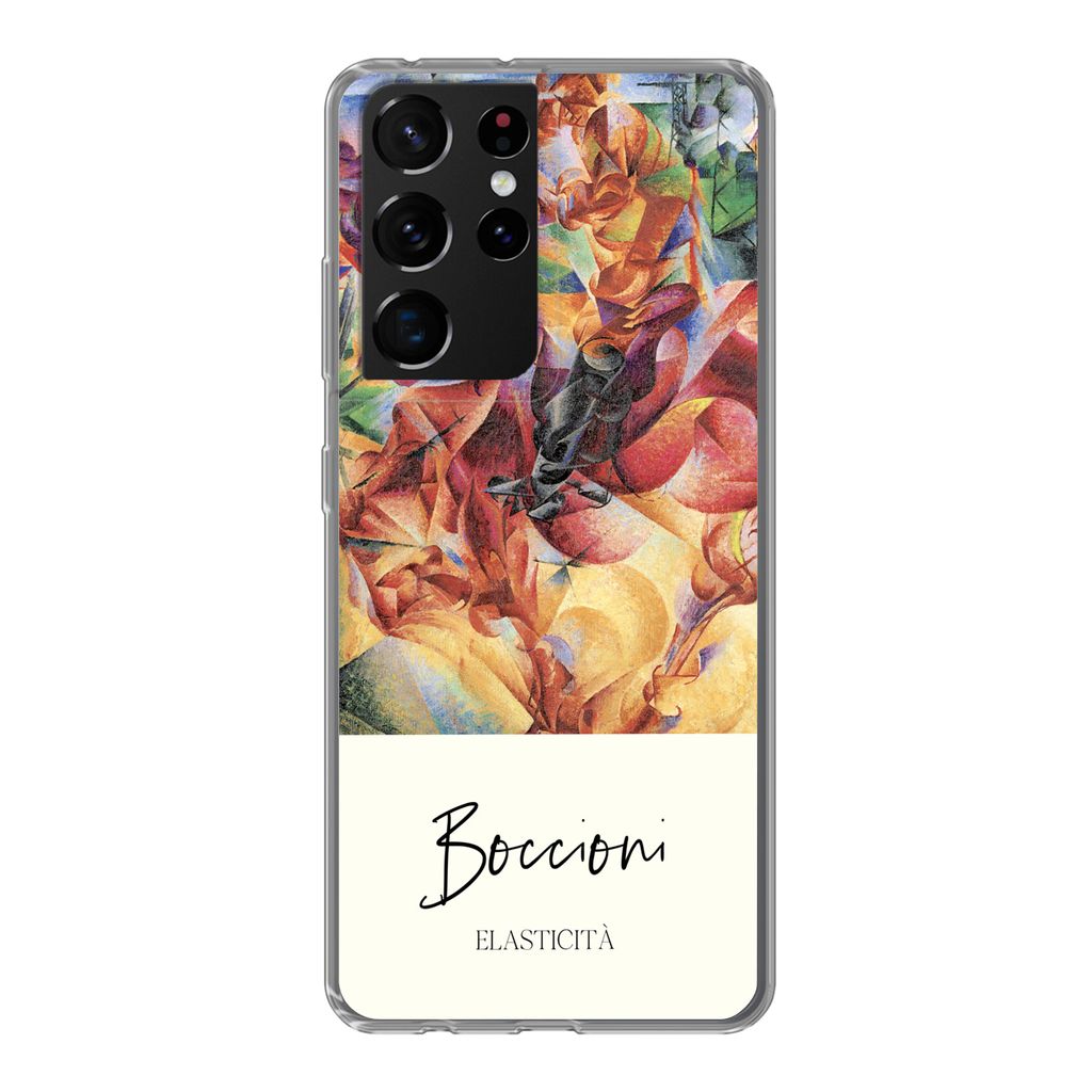 MuchoWow Handyhülle Schutzhülle Hülle für Samsung Galaxy S21 Ultra Kunst - Umberto Boccioni - Elasticità Silikon Softcase Handy Hülle - Mob...
