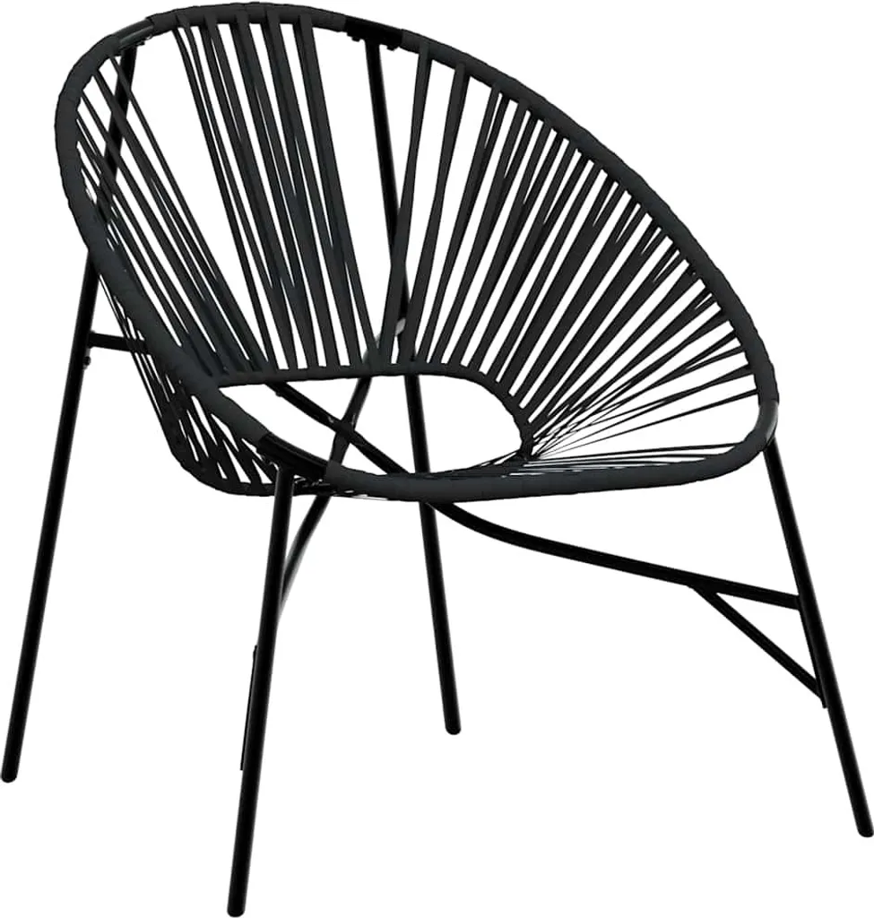 Chaise œuf de jardin noire en polyrotin vidaXL résistante aux UV et météo