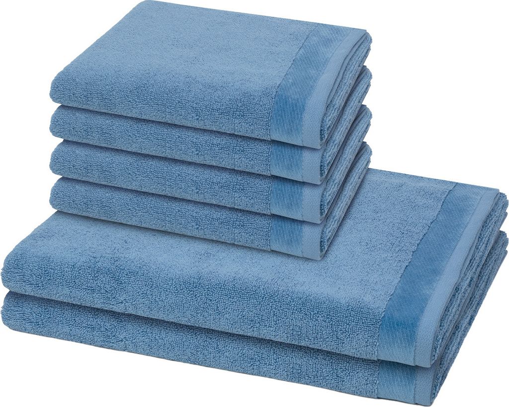 Möve Premium 4 X Handtuch 2 X Duschtuch im Set Flauschige Optik und Haptik, Breite, weiche Chenillebordüre, Hochwertiger Kordelaufhänger