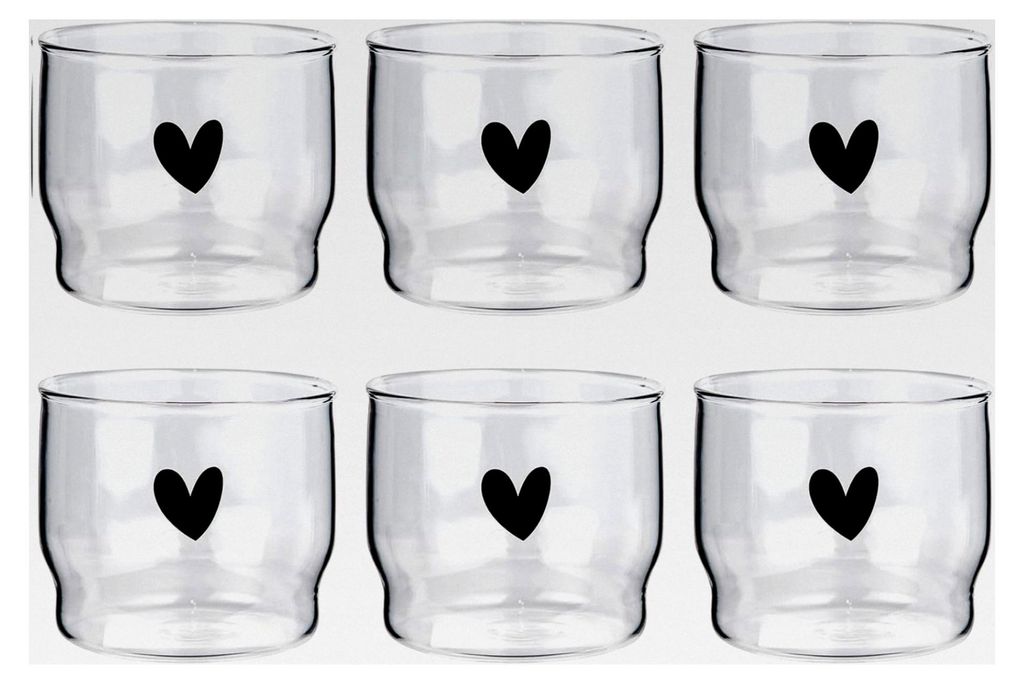 6x Trinkglas Herz – Hochwertiges Produkt