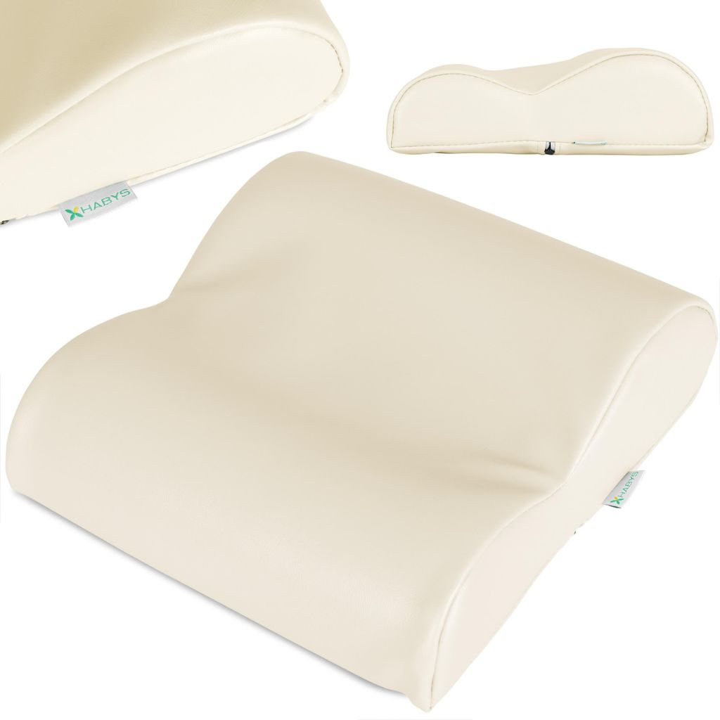 Habys Nackenkissen Nackenstützkissen Lagerungskissen Kopfkissen Gesundheitskissen | Memory Schaum | Orthopädisches Robust | 32x30x7,5 | Beige