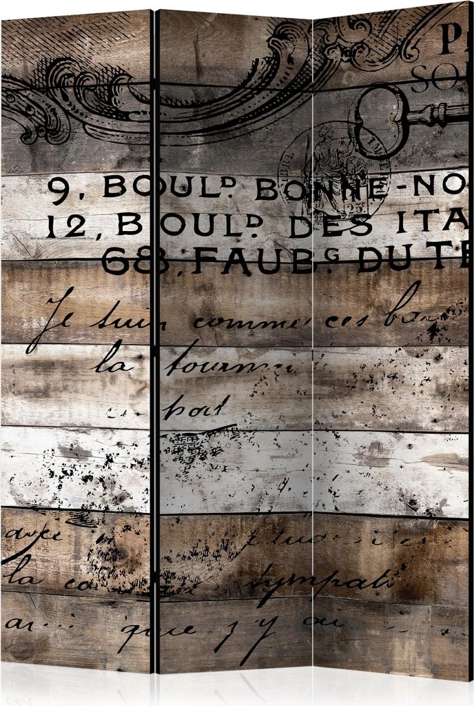3-teiliger Doppelseitiger Vlies Paravent - Old Vineyard 135x172 cm f-C-0152-z-b
