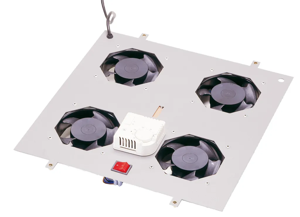 DIGITUS Unité de ventilation de toit 2 ventilateurs pour coffret 19" Gris