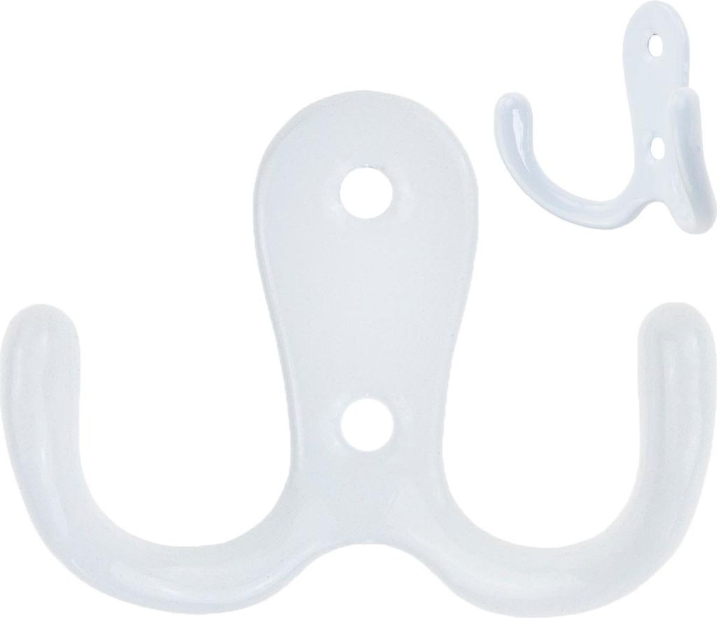 Ganci per cappotti doppi in metallo bianco per appendiabiti Immagine del prodotto 