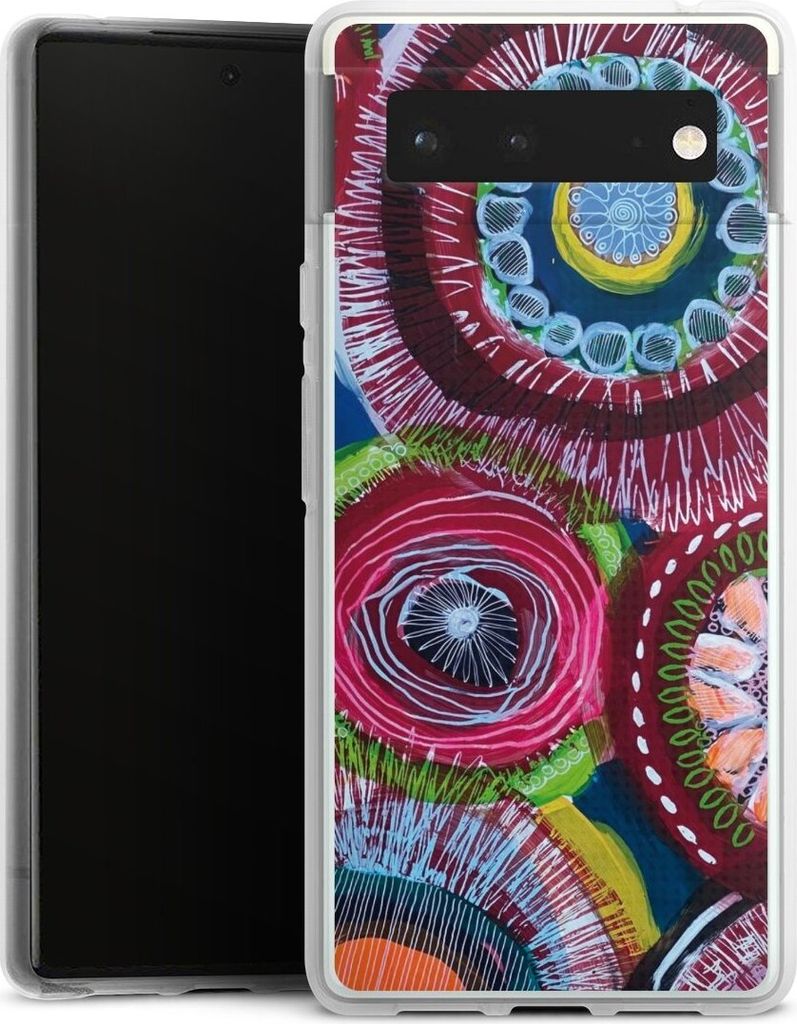 DeinDesign Handyhülle für Google Pixel 6 Silikon Hülle Case Smartphone Schutzhülle Farbe Malerei bunt