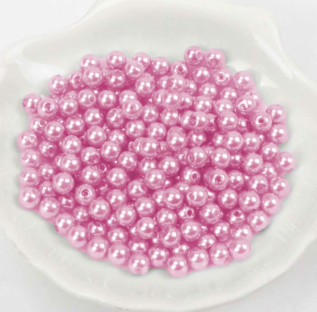 Wachsperlen ca. 200 Stück, 6mm, Pink hell