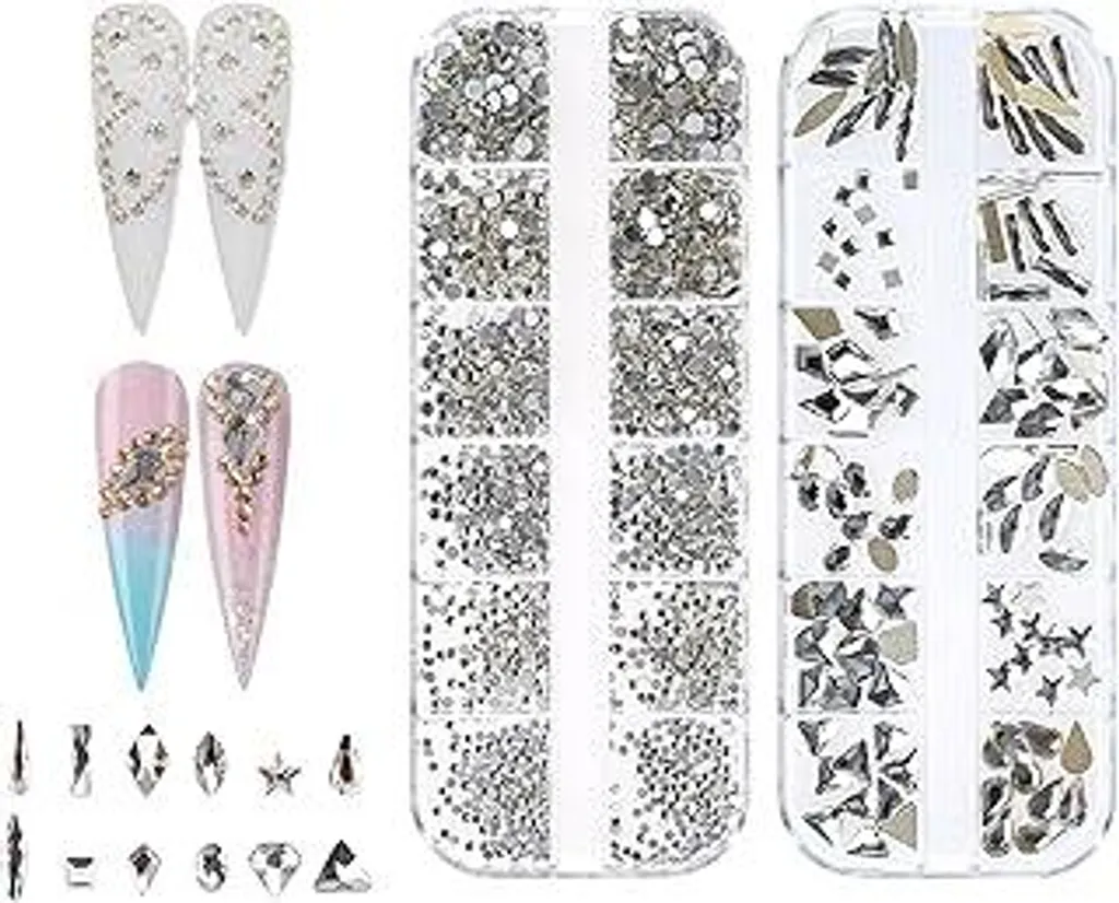 1920 Strass Vetro Retro Piatto Professionali per Nail Art e Gioielli