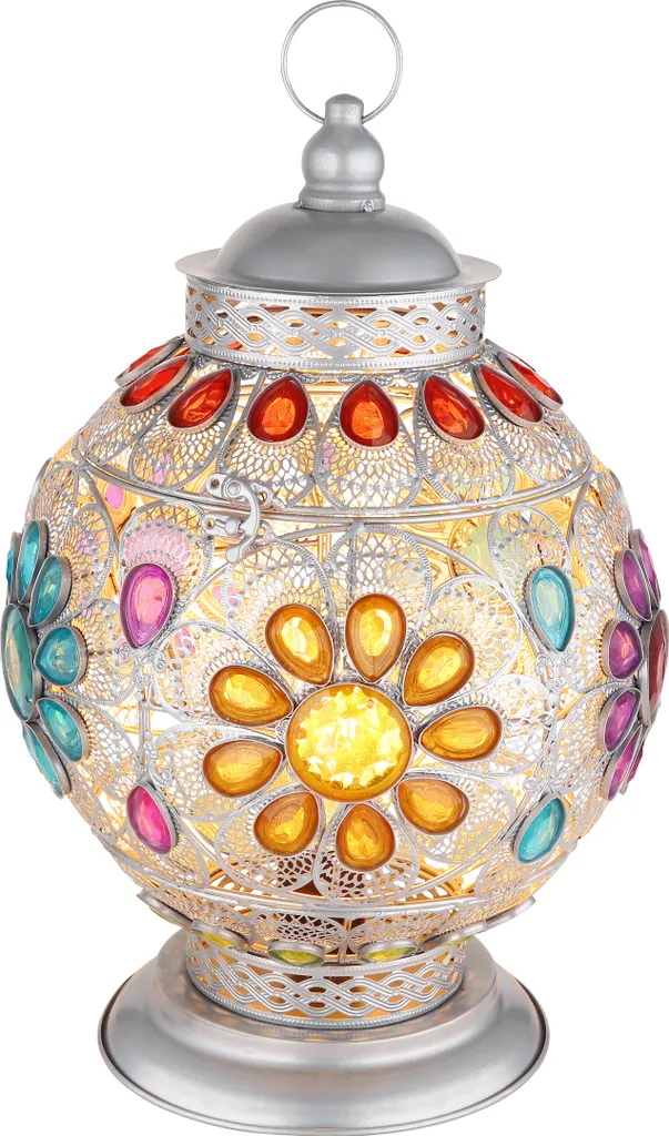 Lampe de chevet argentée Globo Lighting en métal pour ampoule E27