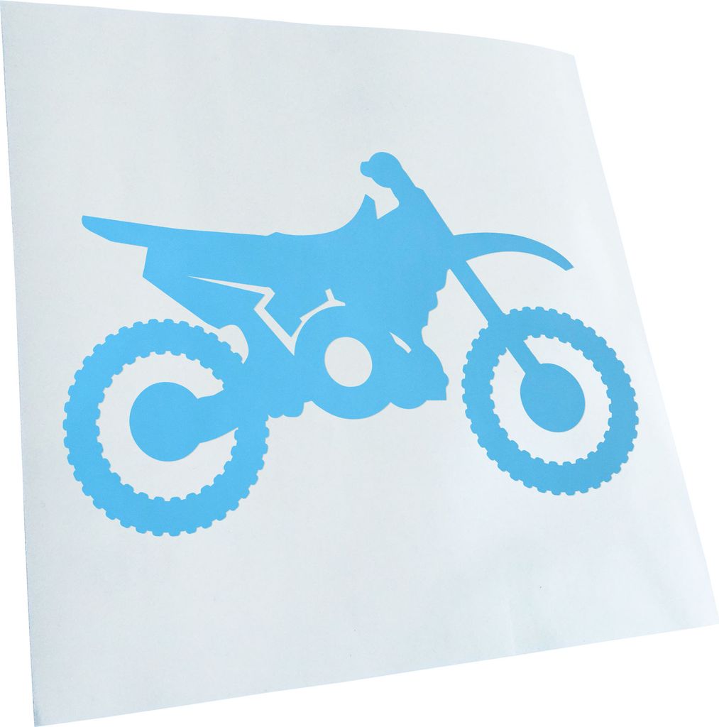 Kiwistar - Autoaufkleber - Motocross Bike - Lichtblau - 30x19cm - Aufkleber für Auto, Laptop, Fahrrad, LKW, Motorrad Mehrfarbig JDM Decal Racing
