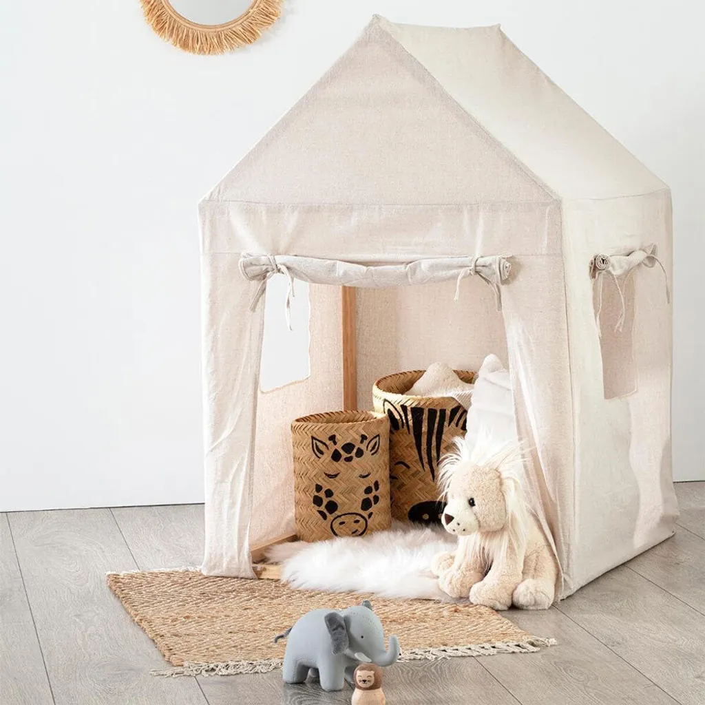Eazy Living Maison de jeu Cabane en bois avec toile - Jardin Enfant