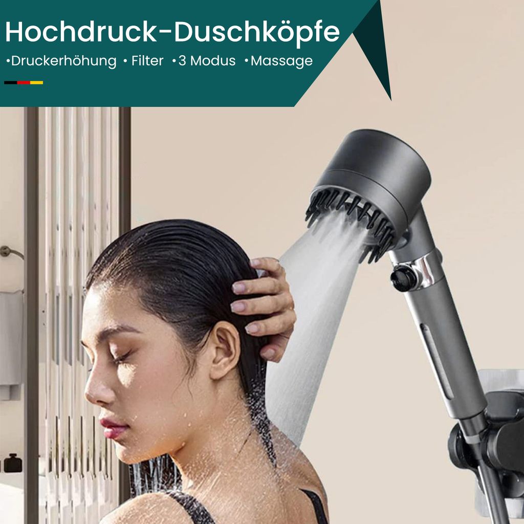 Doodle 3-in-1 Duschkopf Mit Filter - Hochdruck Brause Gegen Kalk & Chlor