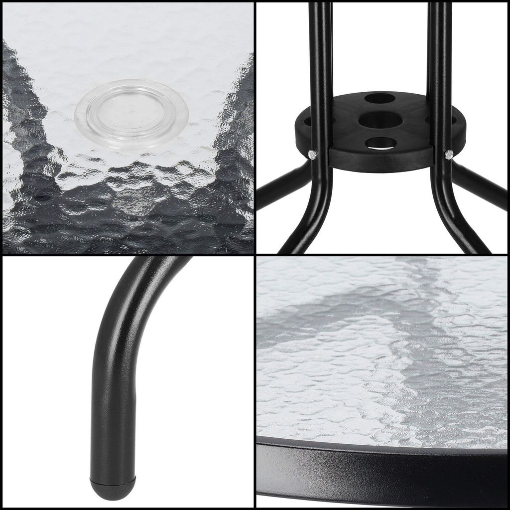 Bistrotisch Metalltisch mit Glasplatte Gartentisch mit Produktbild 5
